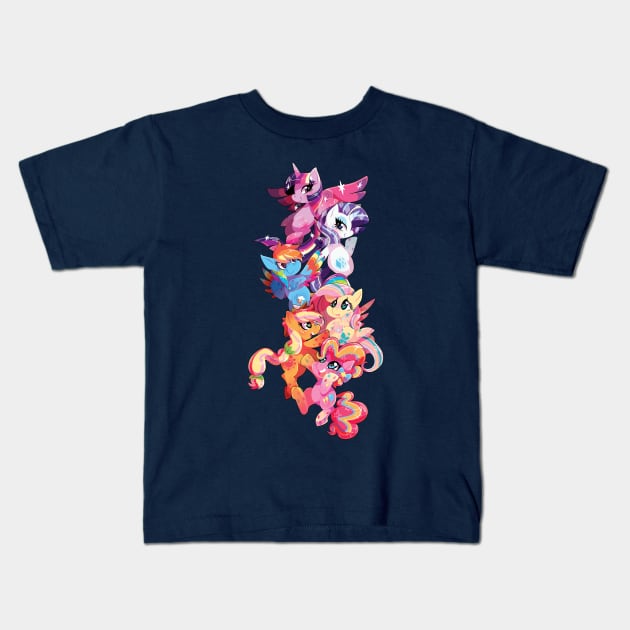 My Little Pony - Rainbow Power Kids T-Shirt by sharmie